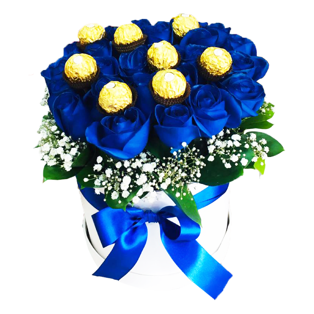 Caja de Rosas Azules